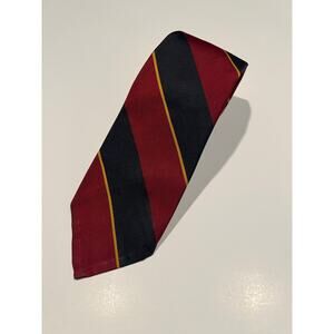 Vintage Filene's Men’s Silk Necktie Red Navy Blue Gold JL